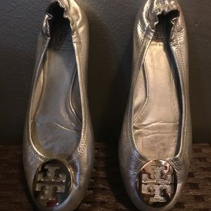 Tory Burch silver flats
